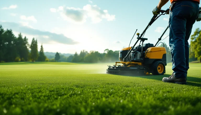 Sports turf being maintained with professional equipment